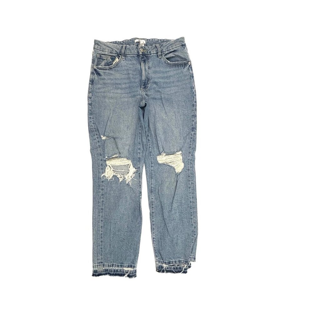 Forever21‎ Distressed Raw Boyfriend Hem Women's size 29 Medium Blue Denim Jeans